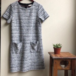Loft Outlet Gray Boucle Dress w. Pockets -Sz. L